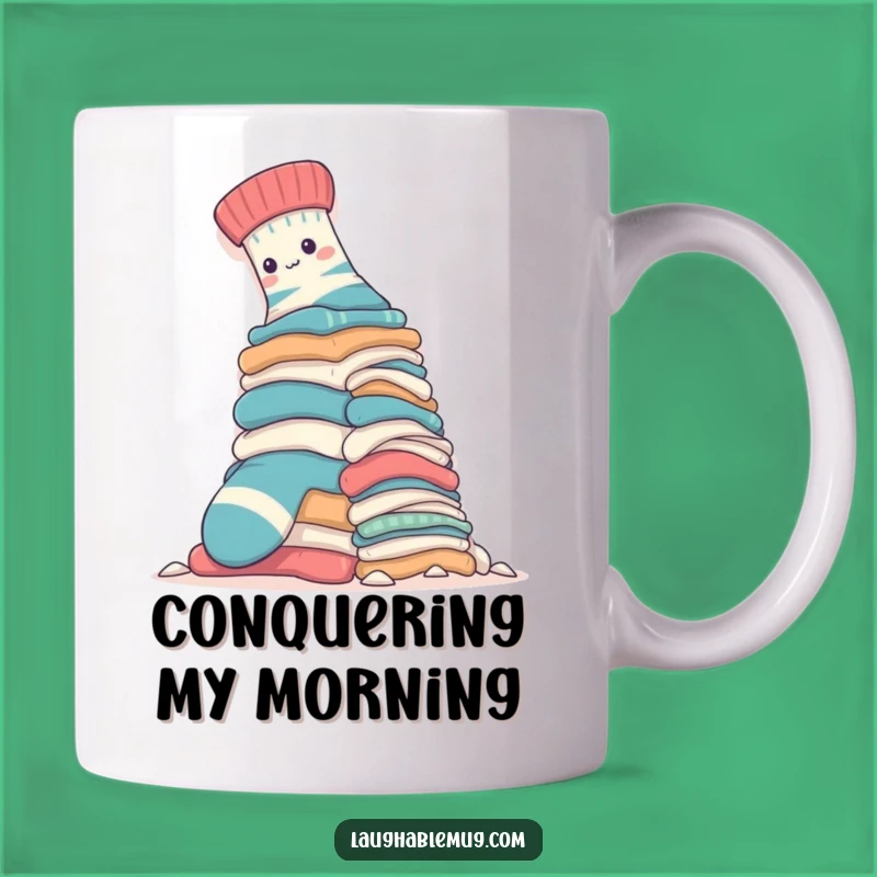 Funny Sock Mountaineer Mug: Hilarious Laundry Adventure Gift for Him or Her