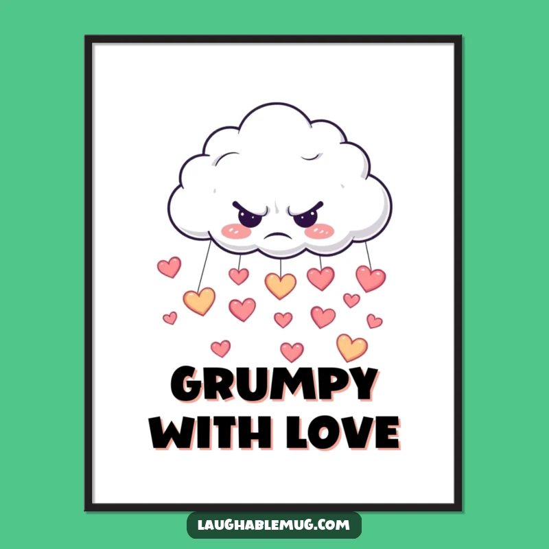 Funny Grumpy Cloud Art - Digital Download, Mood Decor Gift