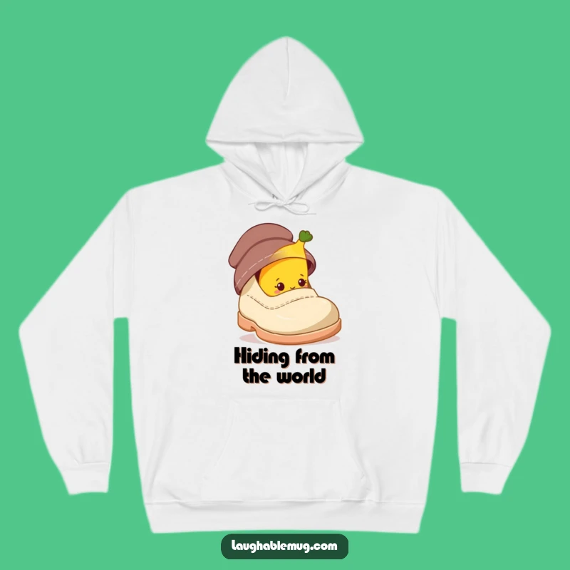 Funny Cozy Hoodie: Shy Banana Shoe Hider, Warm Quirky Gift