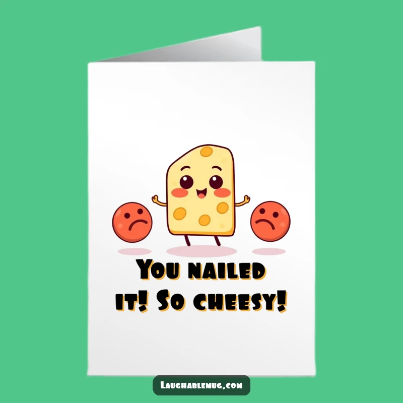 Free Printable Congrats Card: Juggling Cheese & Meatballs DIY Downloadable Gift