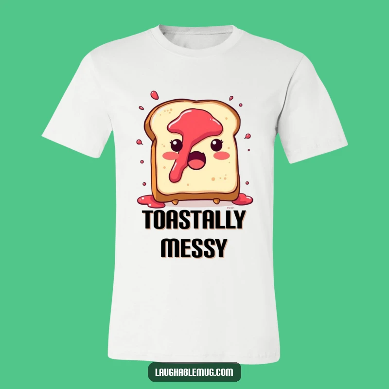 Funny Toast T-Shirt: Jam Splatter Surprise Character, Humorous Breakfast Gift
