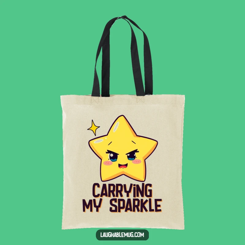 Funny Winking Star Tote Bag: Cosmic Accessory, Stylish Humor Gift